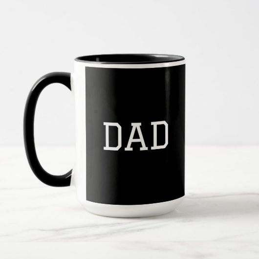 Minimalistische "DAD" witte typografie gewoon zwar Mok (Links)