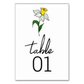 Minimalistische Daffodil Trouwtafel Nummer Kaart (Voorkant)