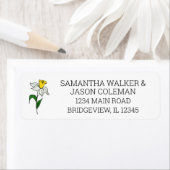 Minimalistische Daffodil Wedding Address Label (Insitu)