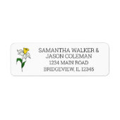 Minimalistische Daffodil Wedding Address Label (Voorkant)