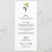 Minimalistische Daffodil Wedding Menu (Voorkant)