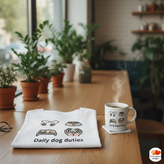 Minimalistische dagelijkse hondenverzorgingsiconen Tri-Blend shirt