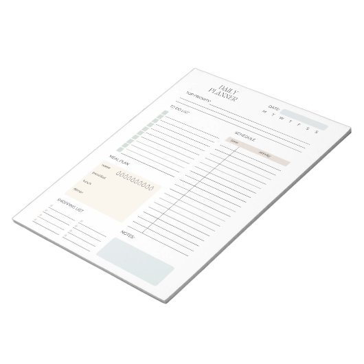 Minimalistische dagelijkse planner notitieblok (Schuin)