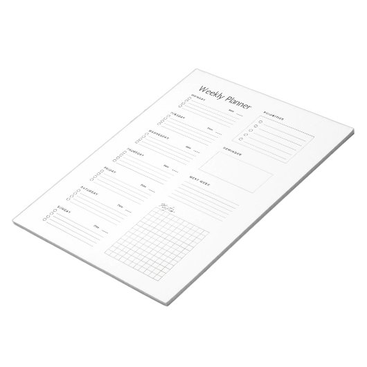 Minimalistische dagelijkse planner notitieblok (Schuin)