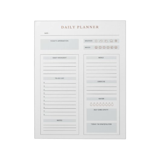 Minimalistische dagelijkse planner om te doen lijs notitieblok (Linkerzijde)
