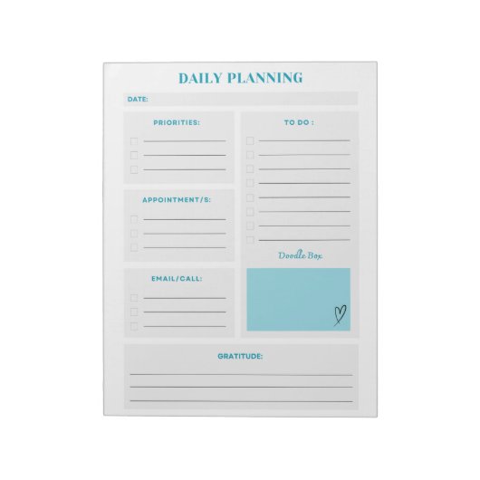 Minimalistische dagelijkse planner pagina's notitieblok (Linkerzijde)