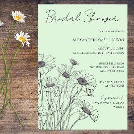 Minimalistische Daisy Bridal Shower uitnodiging