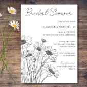Minimalistische Daisy Bridal Shower uitnodiging