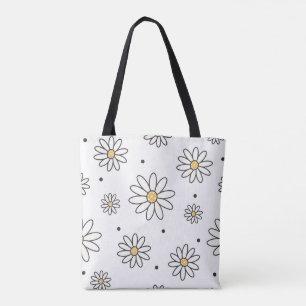 minimalistische Daisy-Canvas tas Schattigee bloe