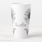 minimalistische Daisy Latte Mok (Voorkant)