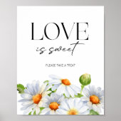 Minimalistische Daisy Love is zoet neem een trakta Poster (Voorkant)