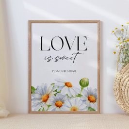 Minimalistische Daisy Love is zoet neem een trakta Poster