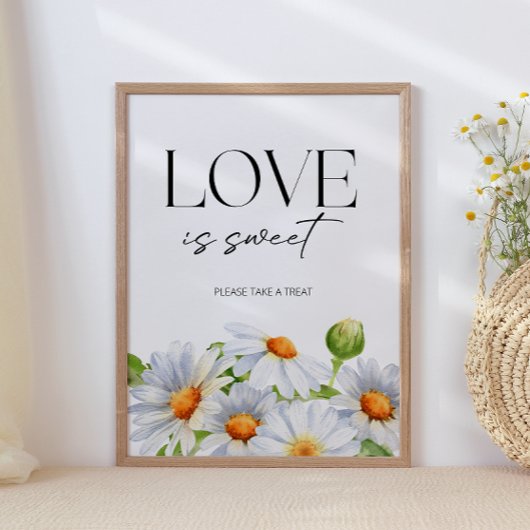 Minimalistische Daisy Love is zoet neem een trakta Poster