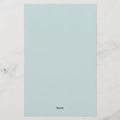 Minimalistische Daisy Turquoise Script Monogram Briefpapier (Achterkant)