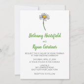 Minimalistische Daisy Wedding Kaart (Voorkant)