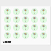 Minimalistische Daisy Wedding Ronde Sticker (Vel)