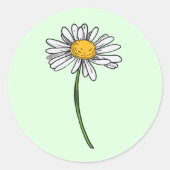 Minimalistische Daisy Wedding Ronde Sticker (Voorkant)