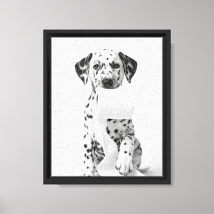Minimalistische Dalmatische Puppy met Toiletpapier Canvas Afdruk