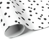 Minimalistische Dalmatische Spots Black and White  Cadeaupapier (Rol Hoek)