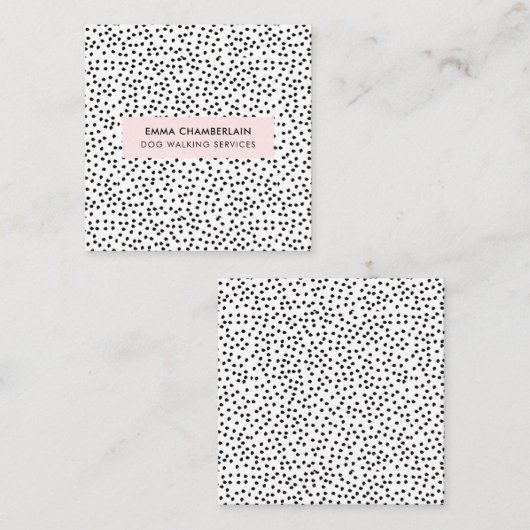 Minimalistische Dalmatische Vlekken Eenvoudig Mode Contactkaartje (Voorkant / Achterkant)
