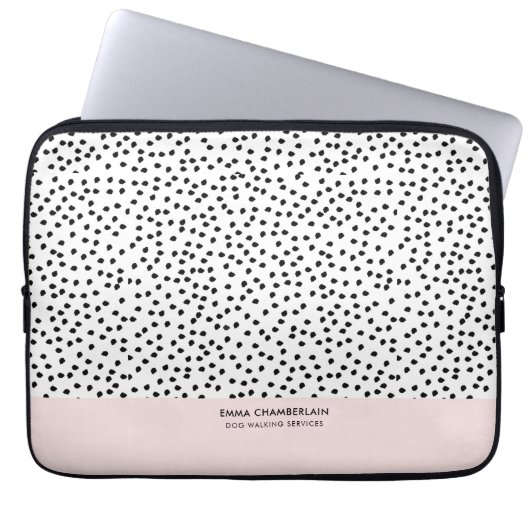 Minimalistische Dalmatische Vlekken Eenvoudig Mode Laptop Sleeve (Voorkant)