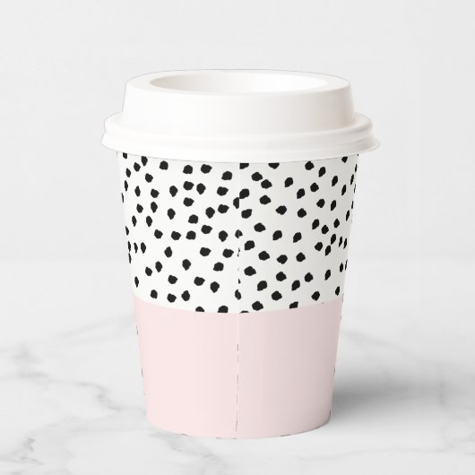 Minimalistische Dalmatische Vlekken Eenvoudig Mode Papieren Bekers (Rechts)