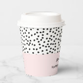Minimalistische Dalmatische Vlekken Eenvoudig Mode Papieren Bekers (Voorkant)