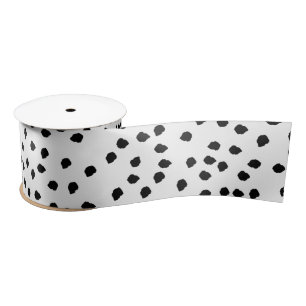 Minimalistische Dalmatische Vlekken Eenvoudig Mode Satijnen Lint
