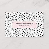 Minimalistische Dalmatische Vlekken Eenvoudig Mode Visitekaartje (Voorkant)