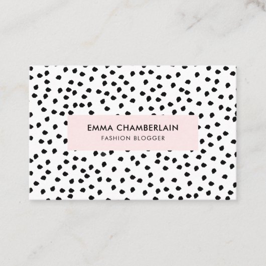 Minimalistische Dalmatische Vlekken Eenvoudig Mode Visitekaartje (Voorkant)