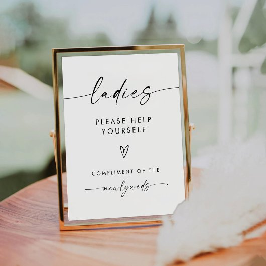 Minimalistische dames badkamerbord reclamebord met voetstuk