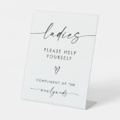 Minimalistische dames badkamerbord reclamebord met voetstuk (Voorkant)