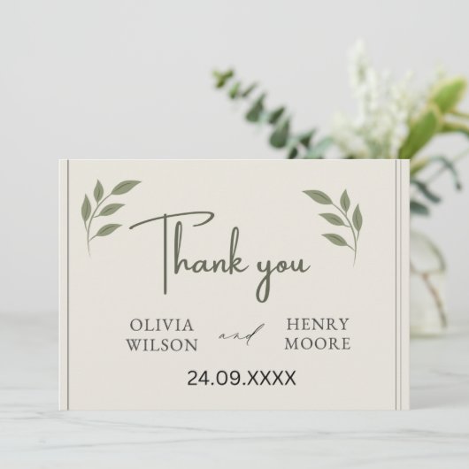 Minimalistische Dank Je Favor Doos Kaart (Staand voorkant)