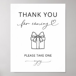 Minimalistische Dank je voor het komen Baby Shower Poster