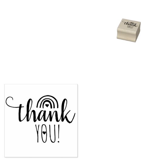 Minimalistische dank, regenboog rubberstempel (Gestempeld)