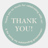 Minimalistische dank u bruiloft gunst Sticker (Voorkant)