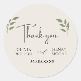 Minimalistische Dank U Favor Doos Ronde Sticker