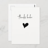 Minimalistische Dank U Hart Briefkaart (Voorkant / Achterkant)