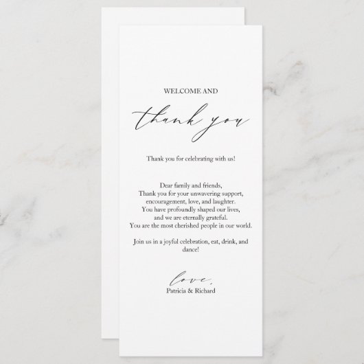 Minimalistische dank u plaats kaart Sjabloon (Voorkant / Achterkant)
