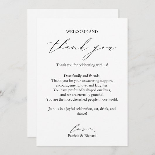 Minimalistische dank u plaats kaart Sjabloon (Voorkant / Achterkant)