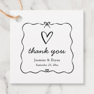 Minimalistische dank u Schattigee Bow Heart Lijst  Bedankjes Labels