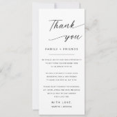 Minimalistische dank u trouwplaatskaart kaart (Voorkant)