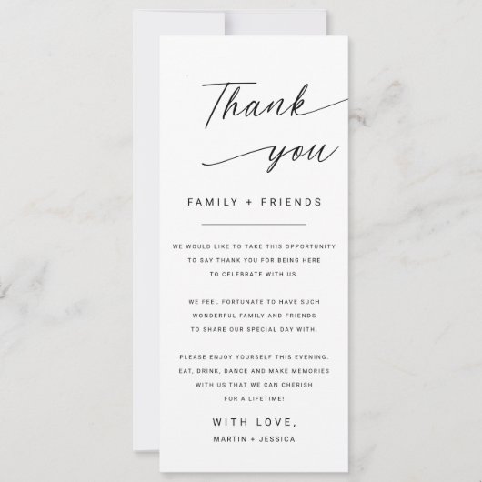 Minimalistische dank u trouwplaatskaart kaart (Voorkant)