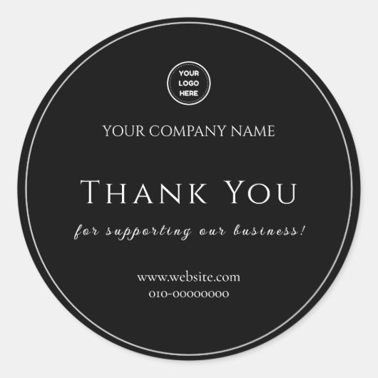 Minimalistische Dank U Welkom Gefeliciteerd Ronde Sticker (Voorkant)