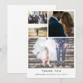 Minimalistische dank | Vier koppel foto bruiloft Bedankkaart (Voorkant / Achterkant)