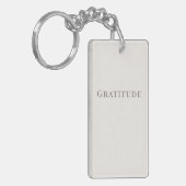 Minimalistische Dankbaarheid – Rustig Typografie O Sleutelhanger (Voorkant Links)