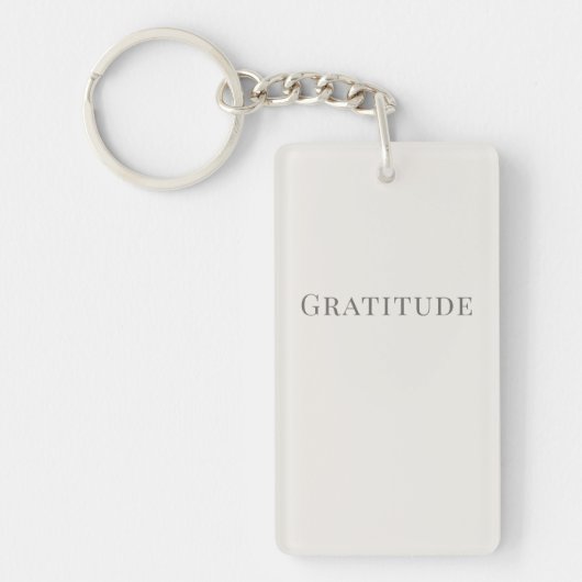 Minimalistische Dankbaarheid – Rustig Typografie O Sleutelhanger (Voorkant)