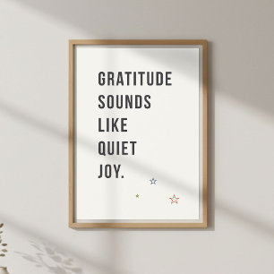 Minimalistische Dankbaarheidsquote, Mindful Leven Poster