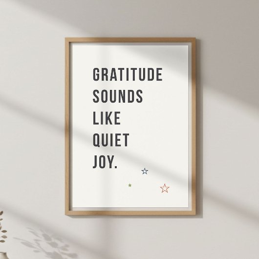 Minimalistische Dankbaarheidsquote, Mindful Leven Poster