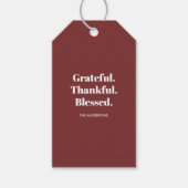 Minimalistische Dankbare Bedankte Gezegende Thanks Cadeaulabel (Voorkant)